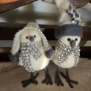 Target Birds Wondershop Set of 2 Holiday Winter White Rhinestones NEW WITH TAGS
